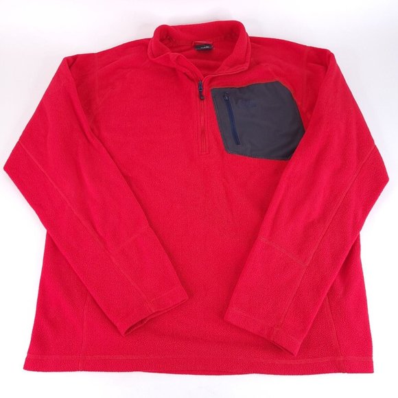 The North Face Other - North Face Fleece Mens Medium Polartec Red Black Quarter Zip Pullover Zip Pocket